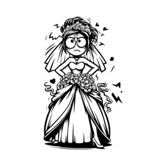 Fototapeta premium Frazzled Bride on her Wedding Day