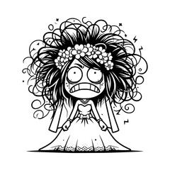 Frazzled Bride on her Wedding Day