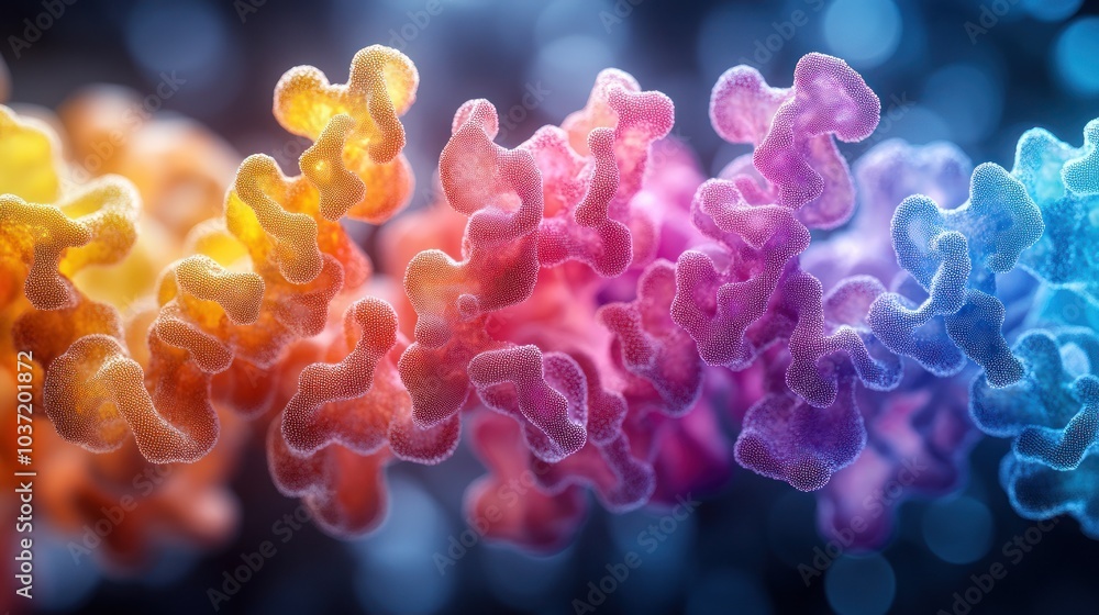 Aufkleber colorful abstract representation of molecular structures, showcasing intricate designs and patterns.