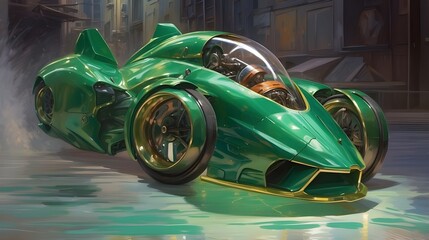 car on black background