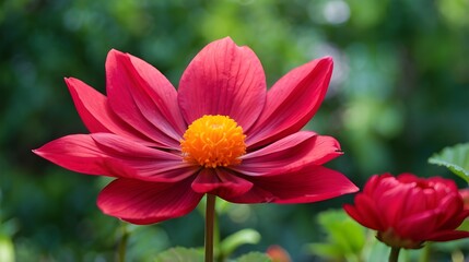 Obraz premium red dahlia flower