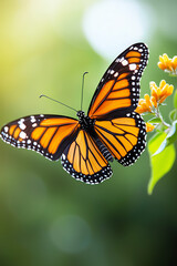 Fototapeta premium The graceful monarch butterfly a stunning display of nature's beauty on a vibrant flower