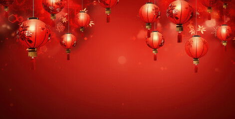 red lanterns on the wall