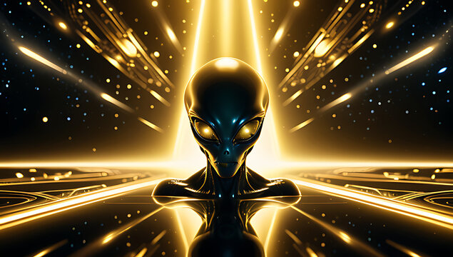 golden abstract twinkle fills serene peaceful background elegance sophistication