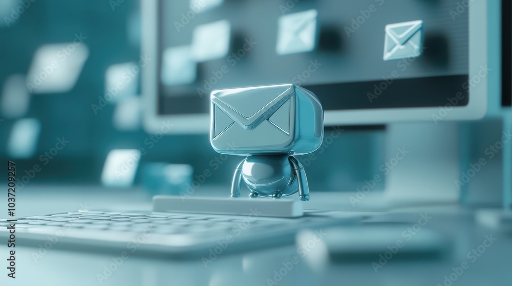Aufkleber Exploring the intersection of technology and communication with a creative email bot design