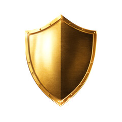 Elegant golden shield on a transparent background., transparent background