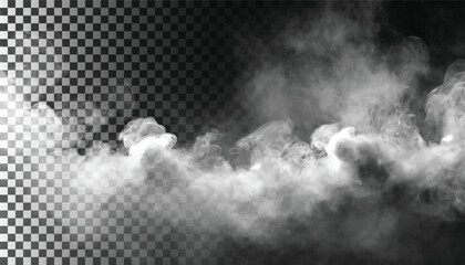 PSD Fog or smoke isolated transparent background. White cloudiness, mist, smog, dust, vapor PNG 27 © Akshay