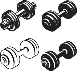 Gym dumbbell isolated vector art on white background