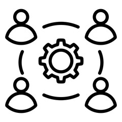 Project Team Outline Icon