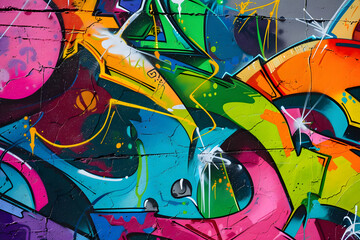 vibrant graffiti art on urban backdrop