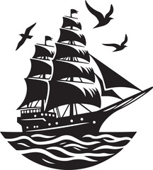 Sailing boat vector illustration and templates