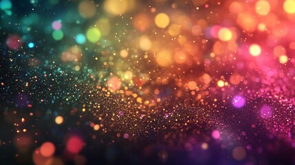 Vibrant Bokeh Effect with Warm Colors on a Dark Background