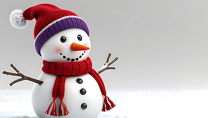isolated snowman white background bright red hat colorful scarf made png image file format
