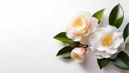 Fototapeta premium White camellia flower background