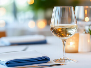 Empty glasses set in restaurant 