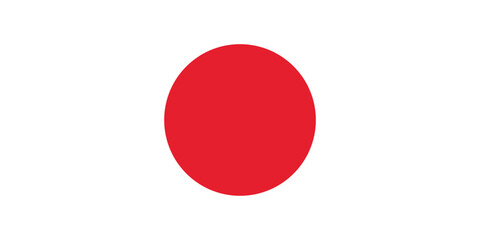 Flag of Japan. An illustration of the Japan flag. A rectangular flag. Standard size flag icon.