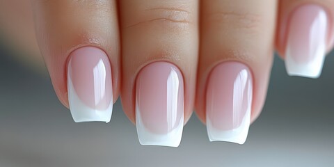 Elegant classic manicure with french tips for sophisticated nail design.