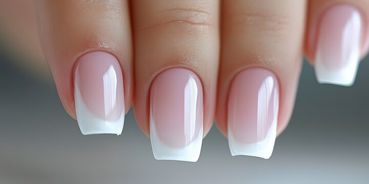 Elegant classic manicure with french tips for sophisticated nail design.
