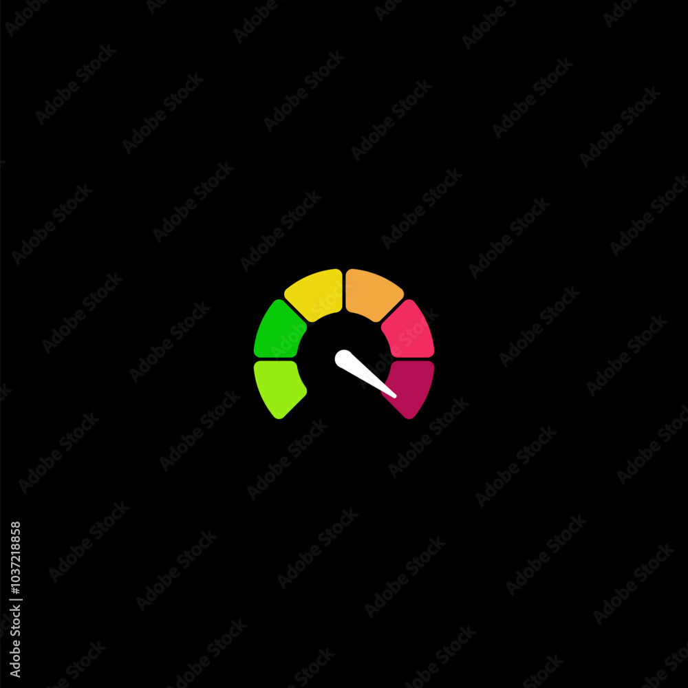 Poster speed indicator sign icon isolated on dark background
