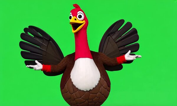 Cartoon turkey as a real estate agent.