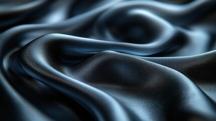 Fototapeta premium A close-up of smooth, dark satin fabric showcasing its elegant texture and sheen.