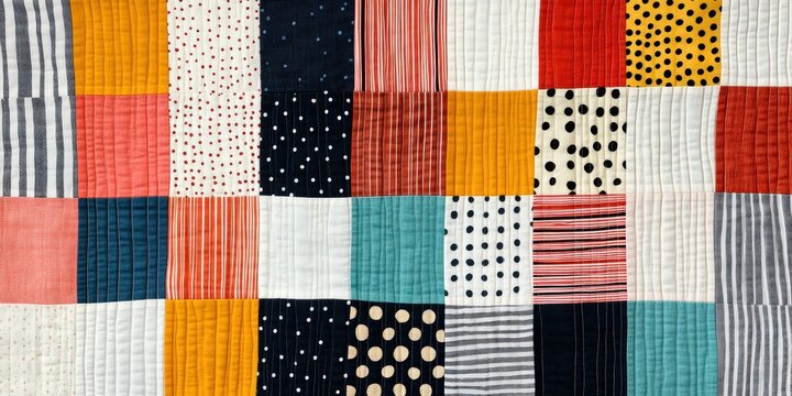 Charming patchwork quilt design with colorful pattern for home decor and textile inspiration.