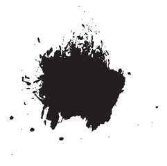 black ink brush dropped splash splatter