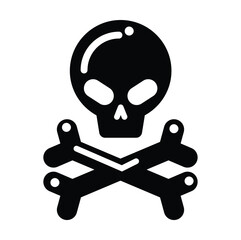 Crossbones and skull death flat vector icons for apps and games