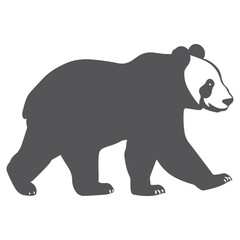 Panda Silhouette. Minimalist panda flat vector