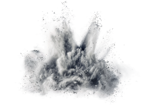 Climbing Chalk Powder Blast Captured in Motion isolated on transparent background