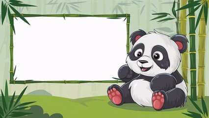 Naklejka premium Panda Banner Template