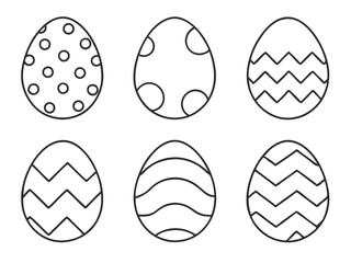 Minimalist Easter Egg Vector Set with Unique Line Patterns for Festive Designs