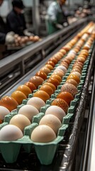 Specialty eggs being processed and packaged.