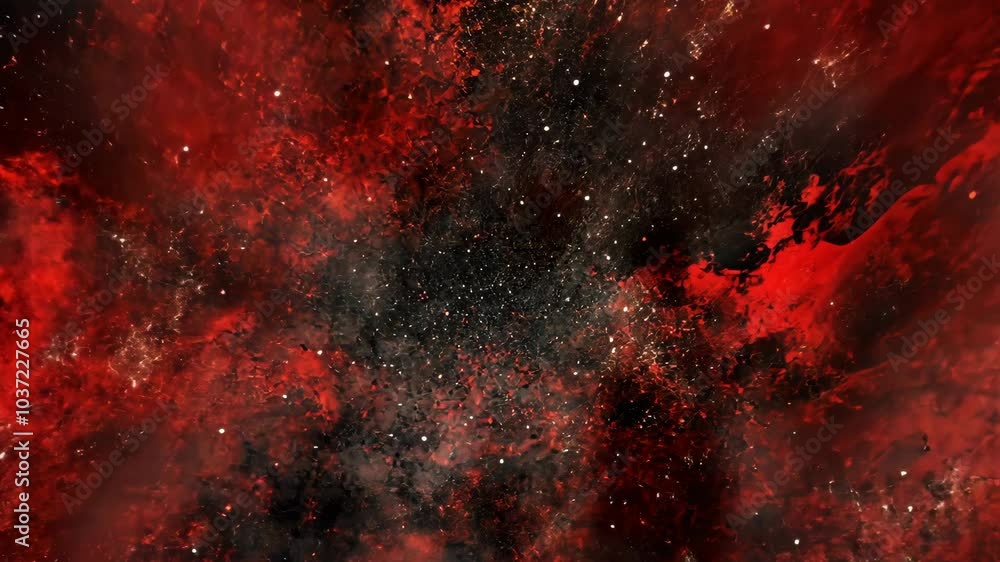 Canvas Prints a red and black nebula with a scattered field of stars
