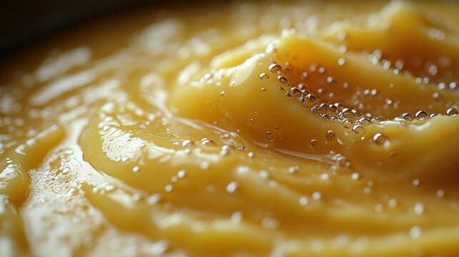 Close-up of velout&eacute; sauce.