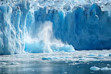 Fototapete Rund Effondrement d'un glacier dans l'océan Arctique  © JBMotillon