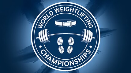 Fototapeta premium logo of a weightlifting competition with text 