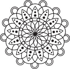 Rangoli Design Mandala Vector Art Silhouette With White Background