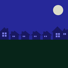house on the night Landscape