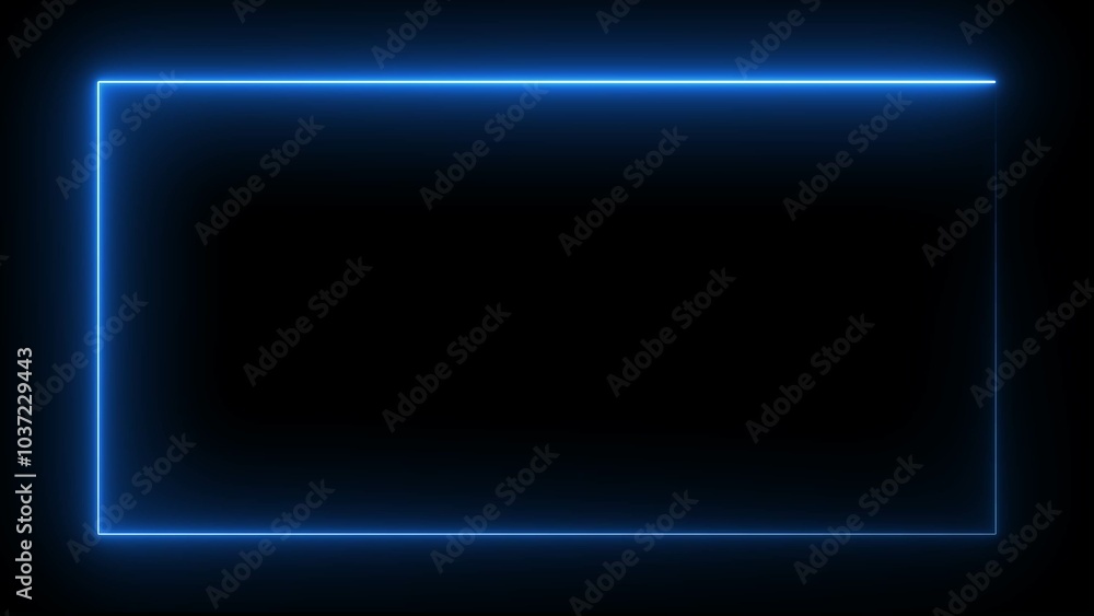 Poster neon light square frame. box with led glow. laser gradient border. glowing neon colorful rectangle f