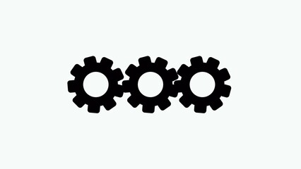  Gear Settings symbol, cogwheel. Functions symbol. Settings icon vector Illustration. Setting icon. Gray gear wheel icons on white background.