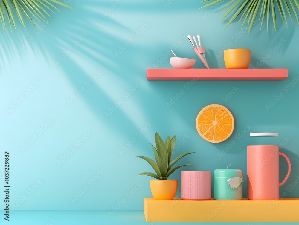 Poster captivating chromatic 3d studio environment featuring a sleek product display setup with dramatic sh