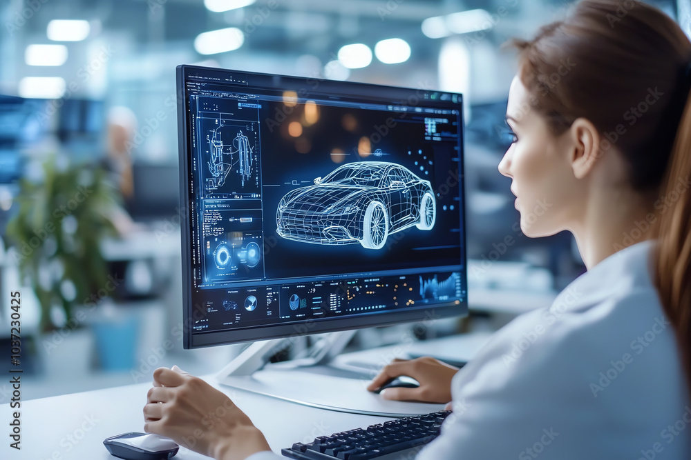 Poster innovative design in automotive technology a deep dive into 3d car modeling and visualization