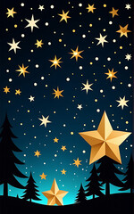 Fototapeta premium sparkling christmas lights twinkle starry sky golden glitter festive atmosphere