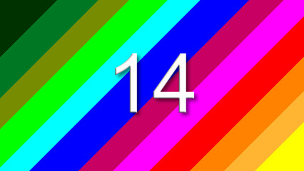 14 colorful rainbow background year number