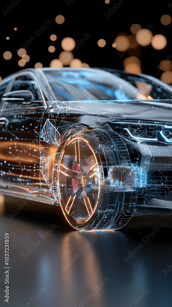 Poster exploring the future of automotive design a transparent view of cutting-edge vehicle technology