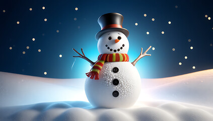 Fototapeta premium snowman made multiple layers white colorful plastic materials