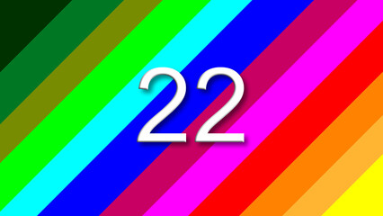 22 colorful rainbow background year number