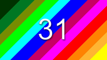 31 colorful rainbow background year number