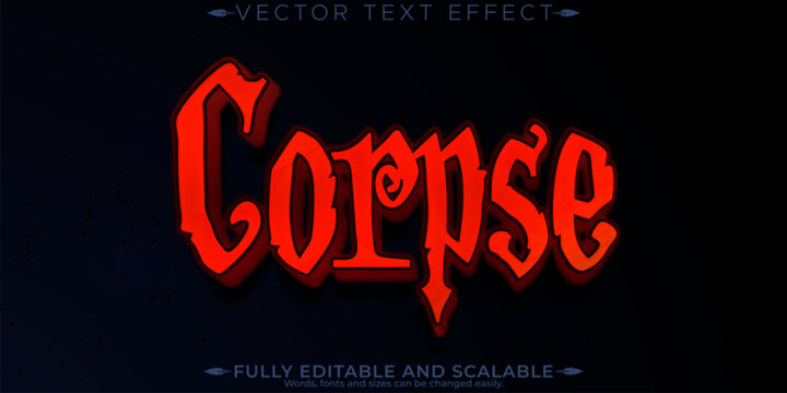 Halloween monster text effect, editable horror and scary text style